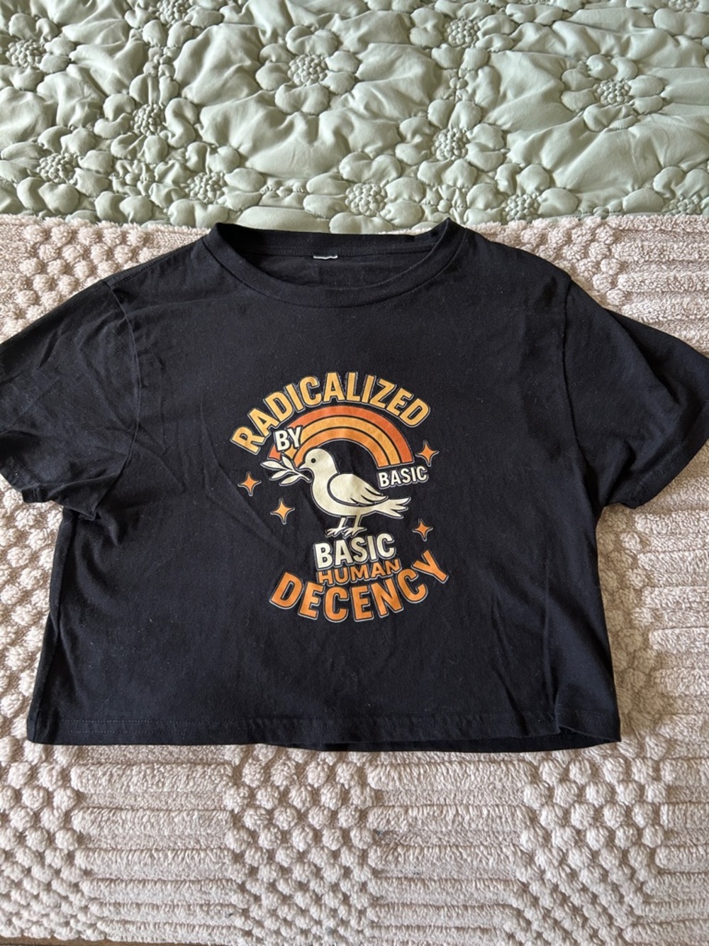 Black Graphic Tee "Radicalized by Basic Human Decency"